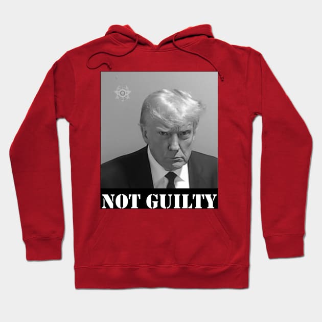 TRUMP MUGSHOT NOT GUILTY Hoodie by thedeuce